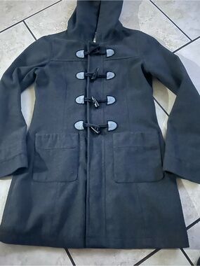 Billabong Black Hooded Toggle Coat